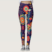 Achtergrondontwerp voor Vibrant Owl Leggings (Voorkant)