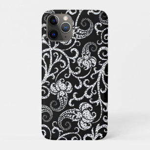 Achtergrondontwerp voor zwarte dalmatische bloemen Case-Mate iPhone case