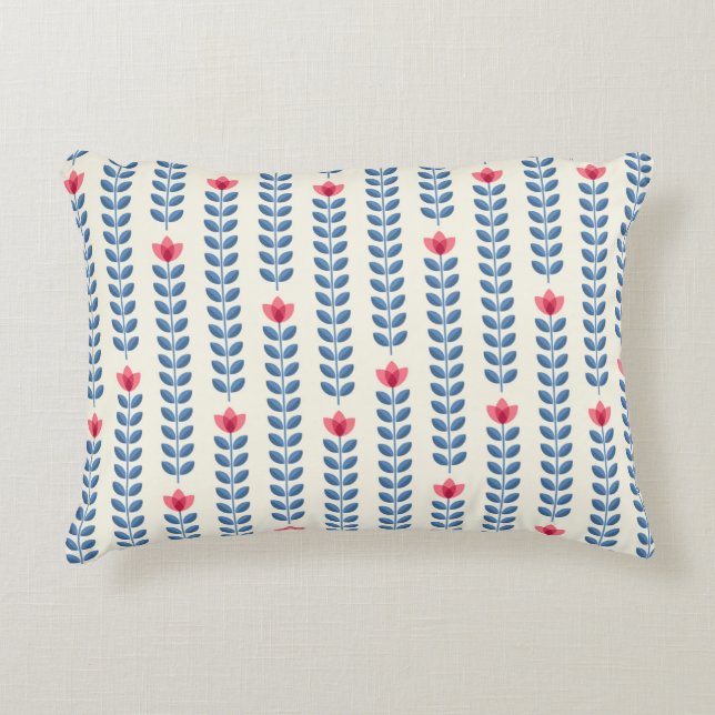 Achtergrondpapier - floreel patroon met abstract s accent kussen (Voorkant)