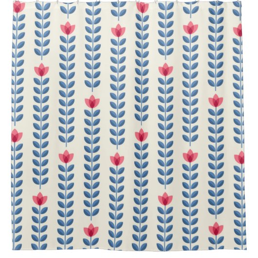 Achtergrondpapier - floreel patroon met abstract s douchegordijn (Voorkant)