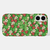Achtergrondpatroon aardbeien Case-Mate iPhone case (Achterkant (horizontaal))