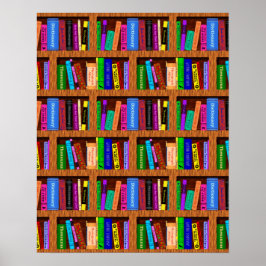 Achtergrondpatroon bibliotheek boekbalk voor lezer poster