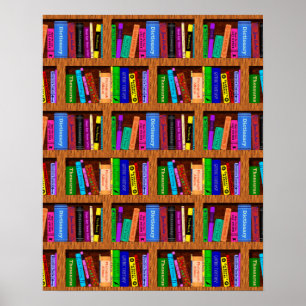 Achtergrondpatroon bibliotheek boekbalk voor lezer poster