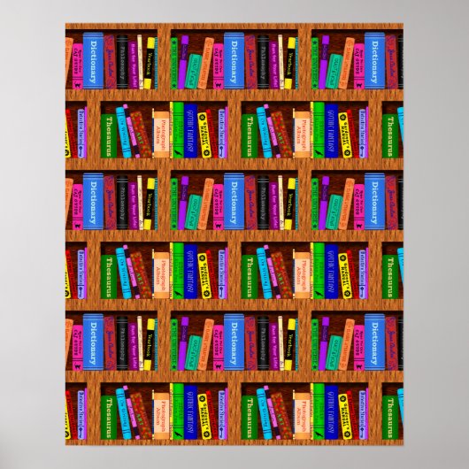 Achtergrondpatroon bibliotheek boekbalk voor lezer poster (Voorkant)