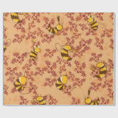 Achtergrondpatroon Cute bee Cadeaupapier (Vlak)