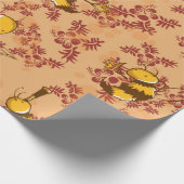 Achtergrondpatroon Cute bee Cadeaupapier (Hoek)