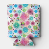 Achtergrondpatroon Cute flower owl Blikjeskoeler (Achterkant)