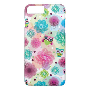 Achtergrondpatroon Cute flower owl iPhone 8/7 Plus Hoesje