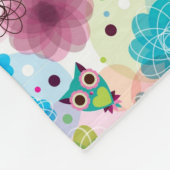 Achtergrondpatroon Cute flower owl Fleece Deken (Hoek)
