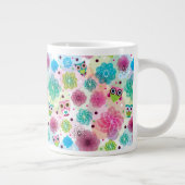 Achtergrondpatroon Cute flower owl Grote Koffiekop (Rechts)