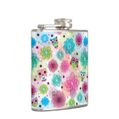 Achtergrondpatroon Cute flower owl Heupfles (Rechts)