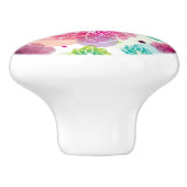 Achtergrondpatroon Cute flower owl Keramische Knop (Zijkant)