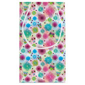 Achtergrondpatroon Cute flower owl Klein Cadeauzakje (Achterkant)
