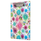 Achtergrondpatroon Cute flower owl Klembord (Links)