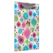 Achtergrondpatroon Cute flower owl Klembord (Rechts)