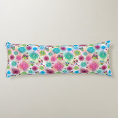 Achtergrondpatroon Cute flower owl Lichaamskussen (Achterkant)