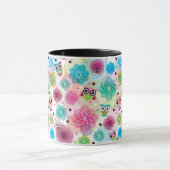 Achtergrondpatroon Cute flower owl Mok (Midden)
