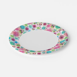 Achtergrondpatroon Cute flower owl Papieren Bordje
