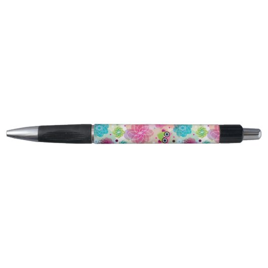 Achtergrondpatroon Cute flower owl Pen (Voorkant)