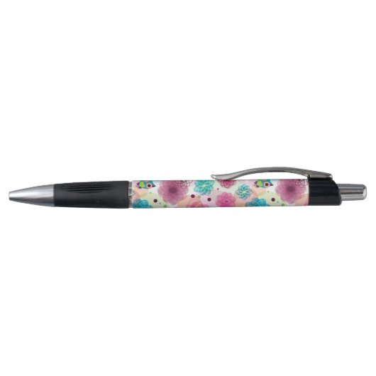 Achtergrondpatroon Cute flower owl Pen (Bovenkant)