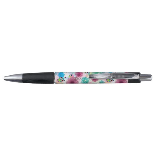 Achtergrondpatroon Cute flower owl Pen (Achterkant)