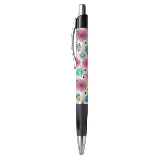 Achtergrondpatroon Cute flower owl Pen (Top (Verticaal))