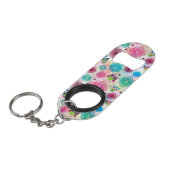 Achtergrondpatroon Cute flower owl Sleutelhanger Flessenopener (Voorkant Gekanteld)