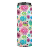Achtergrondpatroon Cute flower owl Thermosbeker (Achterkant)