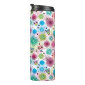Achtergrondpatroon Cute flower owl Thermosbeker (Geroteerd rechts)