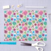 Achtergrondpatroon Cute flower owl Tissuepapier (Craft)