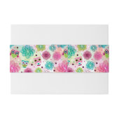 Achtergrondpatroon Cute flower owl Uitnodigingen Wikkel (Achterkant Voorbeeld)