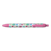 Achtergrondpatroon Cute flower owl Zwarte Inkt Pen (Achterkant)