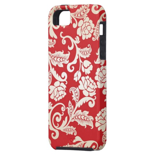 Achtergrondpatroon Damasflorale achtergrond Case-Mate iPhone Case (Achterkant Links)