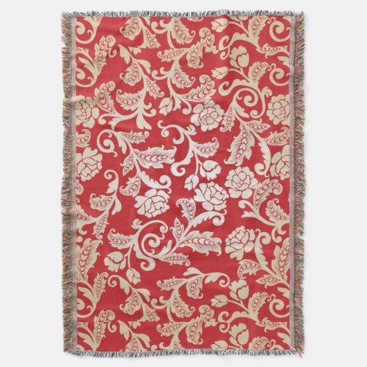 Achtergrondpatroon Damasflorale achtergrond Deken (Voorkant Verticaal)