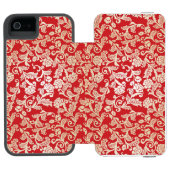 Achtergrondpatroon Damasflorale achtergrond Incipio iPhone Portemonnee Hoesje (Agenda Open)