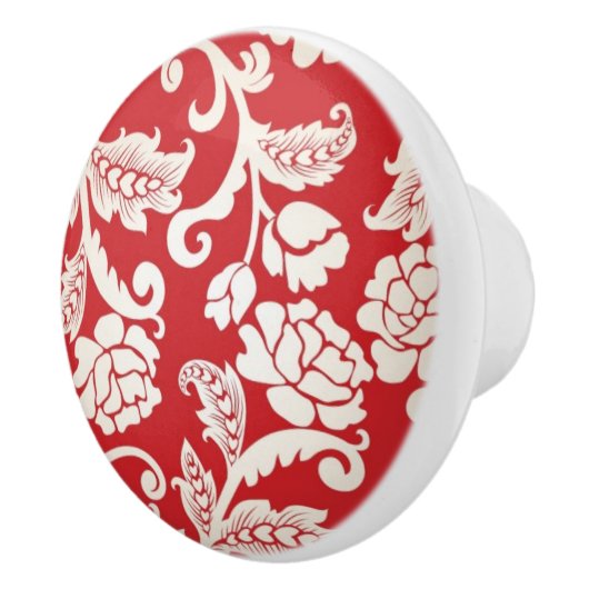 Achtergrondpatroon Damasflorale achtergrond Keramische Knop (Rechts)