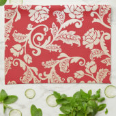 Achtergrondpatroon Damasflorale achtergrond Theedoek (Gevouwen)