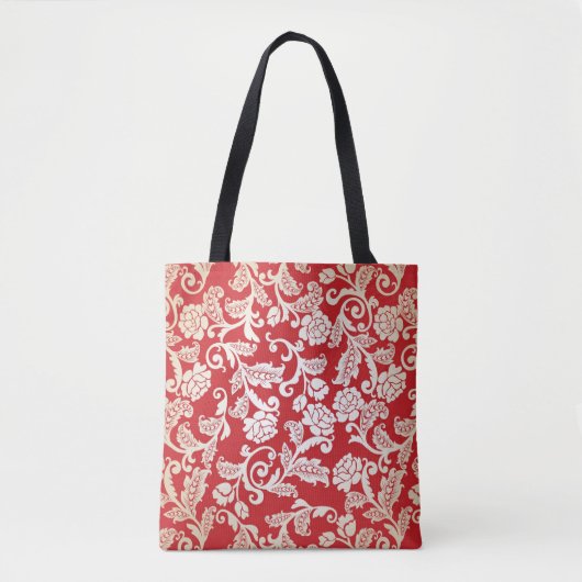 Achtergrondpatroon Damasflorale achtergrond Tote Bag (Voorkant)