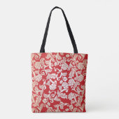 Achtergrondpatroon Damasflorale achtergrond Tote Bag (Achterkant)