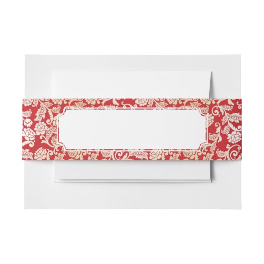 Achtergrondpatroon Damasflorale achtergrond Uitnodigingen Wikkel (Voorkant Voorbeeld)