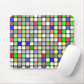 Achtergrondpatroon in gekleurde vierkantjes muismat (Met muis)