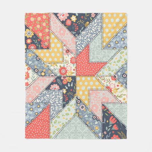 Achtergrondpatroon in stijl. Patchwork dec Fleece Deken (Voorkant)