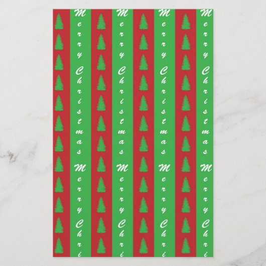 Achtergrondpatroon kerstbomen briefpapier (Voorkant)