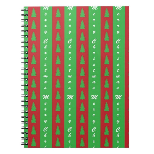Achtergrondpatroon kerstbomen notitieboek (Voorkant)