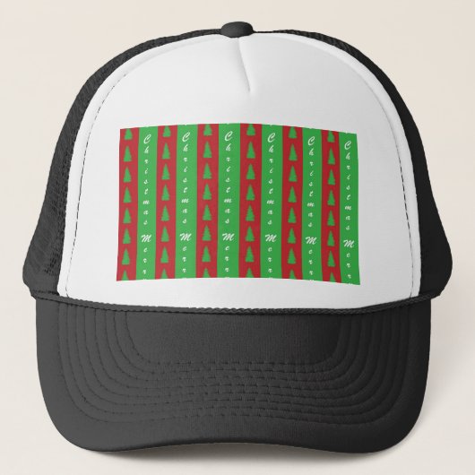 Achtergrondpatroon kerstbomen trucker pet (Voorkant)