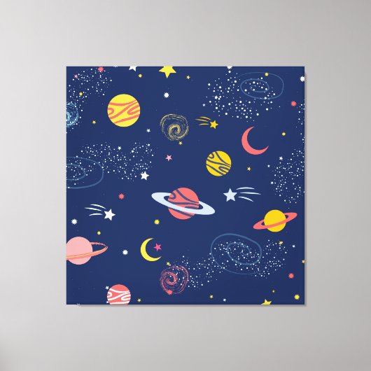 Achtergrondpatroon loffend handgetekende Galaxy Canvas Afdruk (Voorkant)