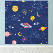 Achtergrondpatroon loffend handgetekende Galaxy Canvas Afdruk (Insitu (Houten vloer))