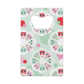 achtergrondpatroon pastelbloem creditkaart flessenopener (Voorkant)