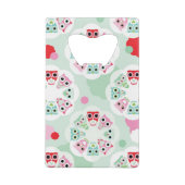 achtergrondpatroon pastelbloem creditkaart flessenopener (Achterkant)