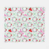 achtergrondpatroon pastelbloem fleece deken (Voorkant (Horizontaal))